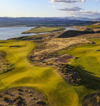 Gamble Sands aerial view with Columbia River in background