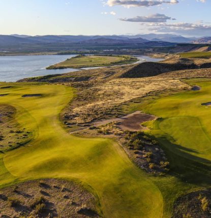 Gamble Sands aerial view with Columbia River in background