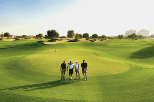 Golfers on the golf course