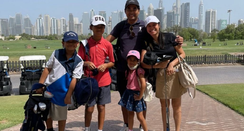 The Serrano Family at Montgomerie Golf Club Dubai