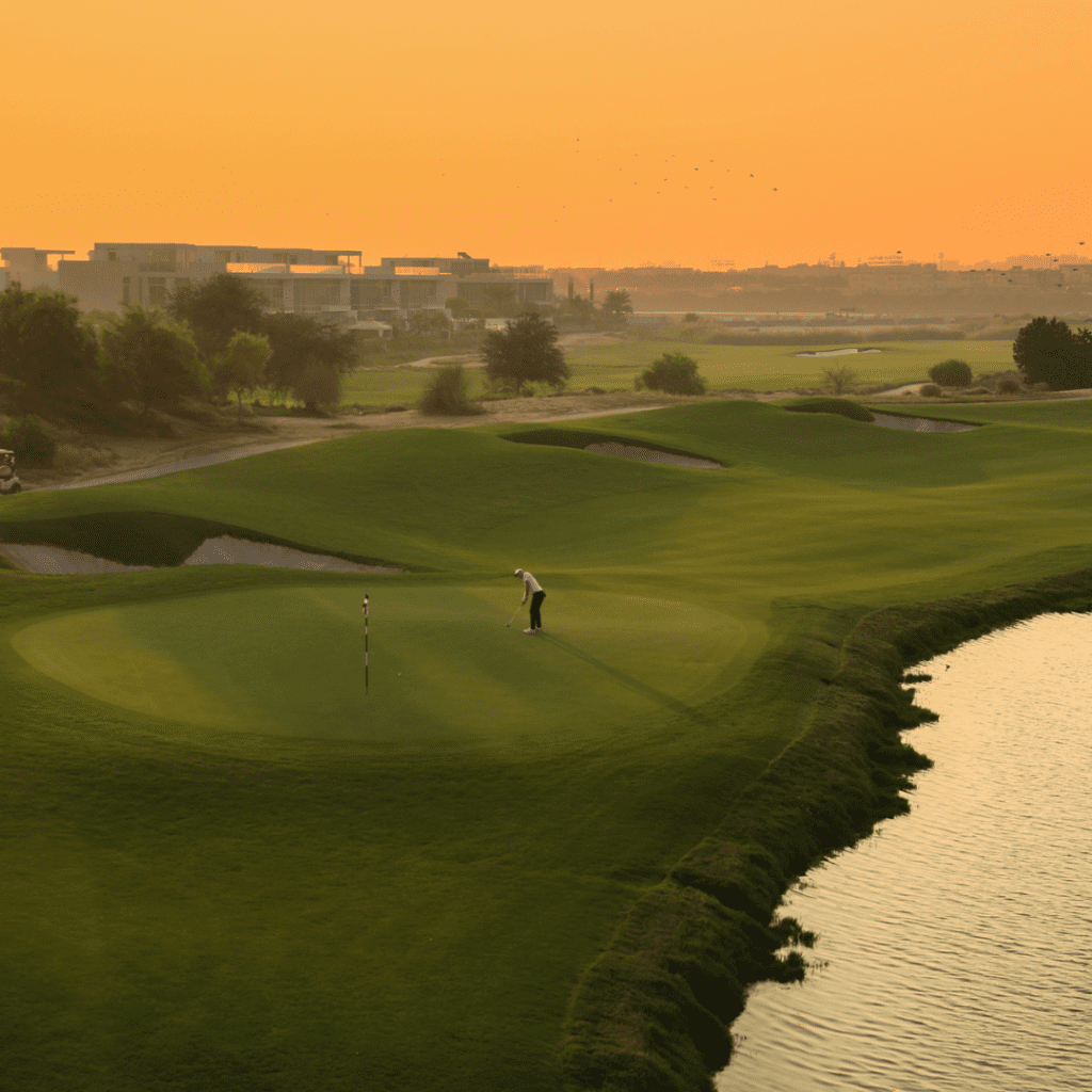 Golfer at Al Zorah Golf Club