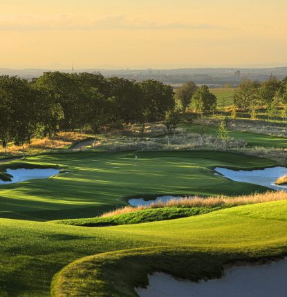 View of the golf course and Prague from PGA National Czech Republic