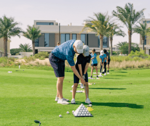 Junior golf lesson at dubai hills golf club