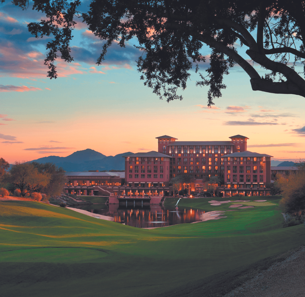 sunset/sunrise view of the westin kierland from the golf course