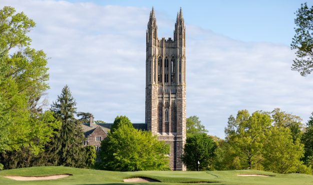 Springdale Golf Club with Church steeple in background