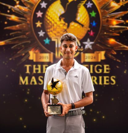 Veer Puri winner of the 1st leg of the 2024 Prestige Masters series at Prestige Golfshire Club in India.