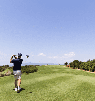 A legneds tour golfer on the golf course at Costa Navarino