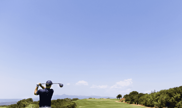 A legneds tour golfer on the golf course at Costa Navarino